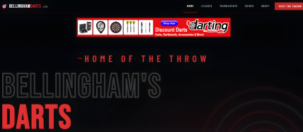 Bellingham Darts website homepage screenshot
